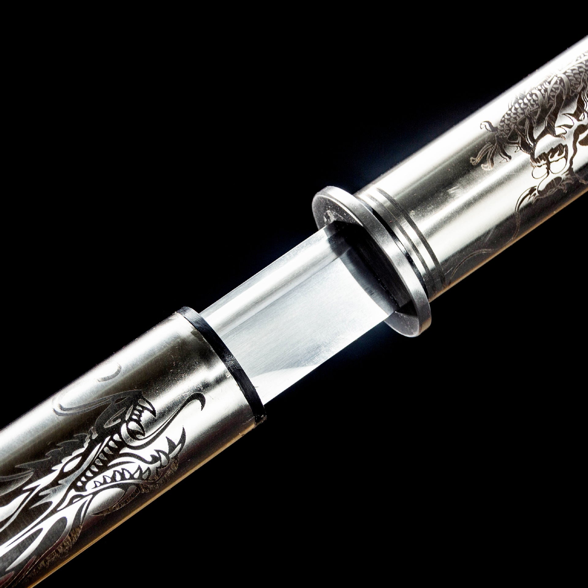 Hand Forged Chinese simple installation Silver Dragon Blade(1060 Carbon Steel)