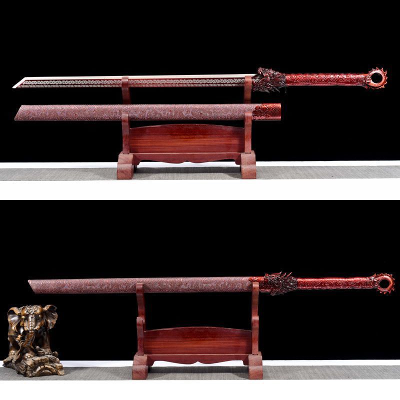 Hand-forged Sacred Dragon Tang Heng Sword(1060 Carbon Steel)