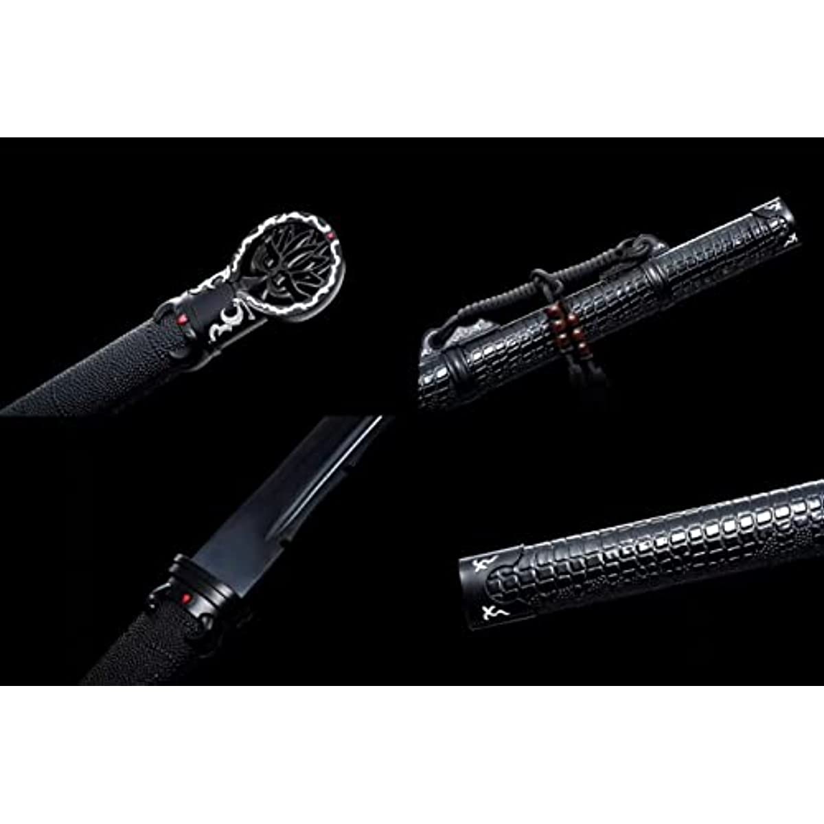 LOONGSWORD,chinese sword,Tang dao Falchion Saber High Carbon Steel Blades,Black Appearance