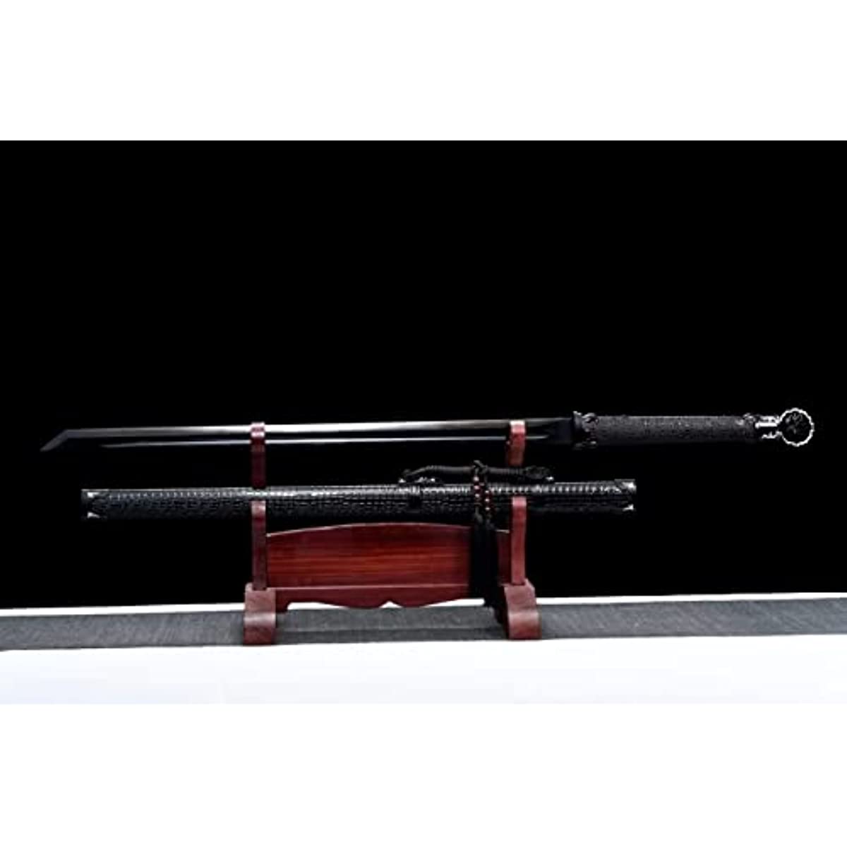 LOONGSWORD,chinese sword,Tang dao Falchion Saber High Carbon Steel Blades,Black Appearance