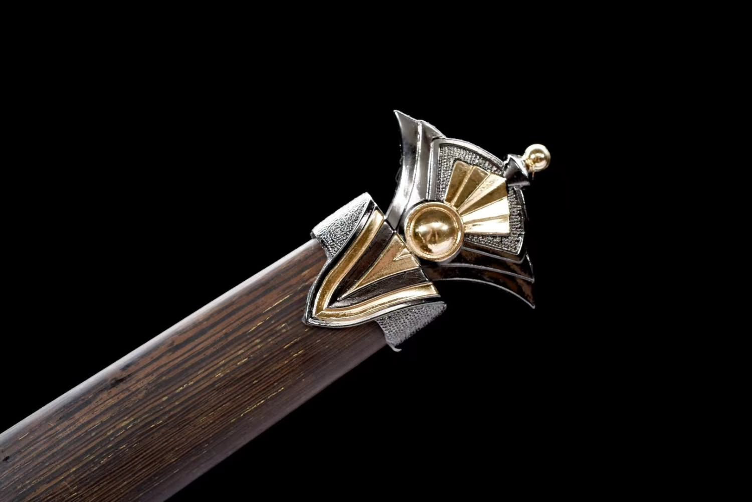 High Carbon Steel Chinese Tang Sword, Handcrafted Traditional Blade, Faux Leather-Wrapped Scabbard