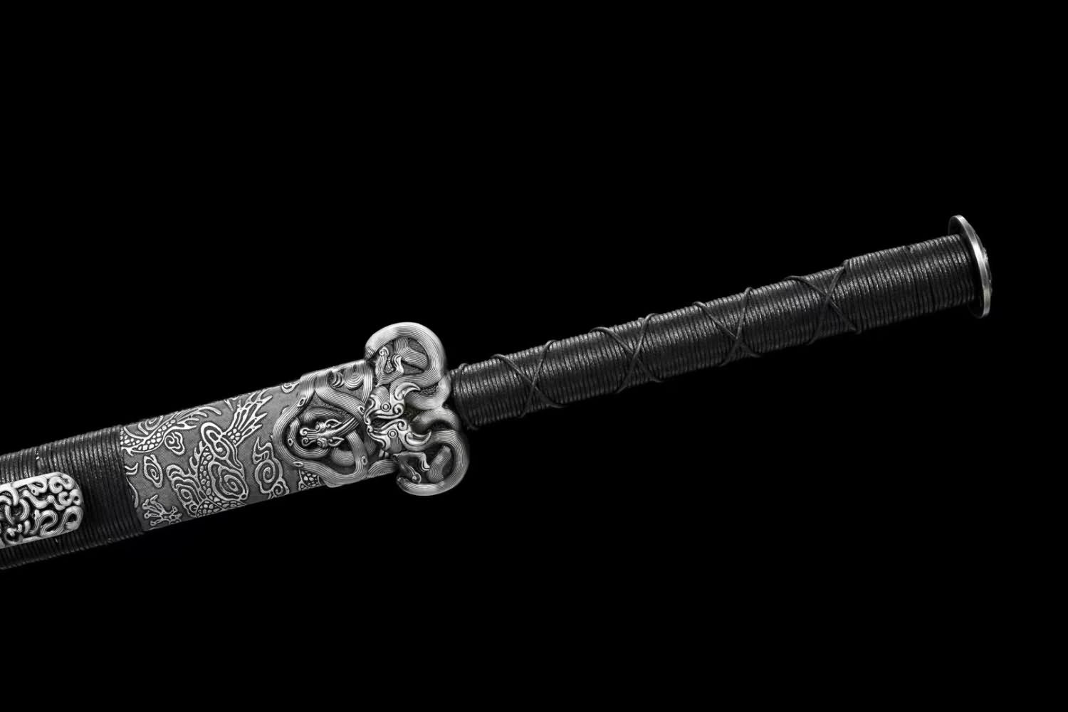 Han Sword - High Carbon Steel Blade, Silver Gray Scabbard - Martial Arts Weapon