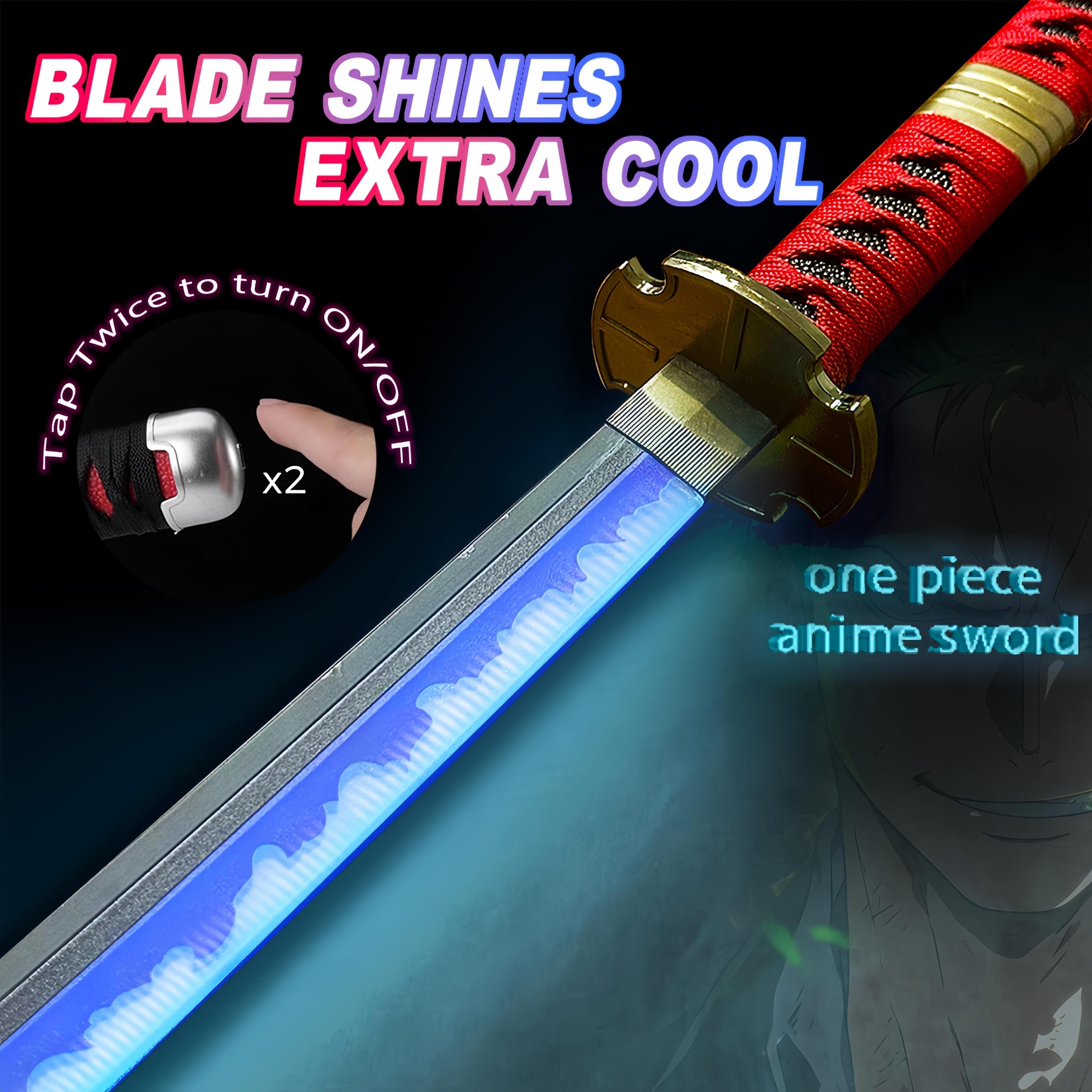 ONE PIECE Cosplay Katana Laser Toys Glowing Sword Roronoa Zoro Sandai kitetsu Blade（Wood + Acrylic）