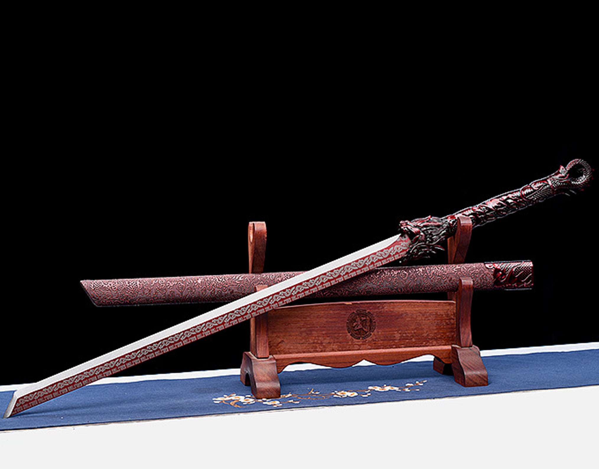 Hand Forged blood dragon Chinese Tang Heng sword(1060 Carbon Steel)