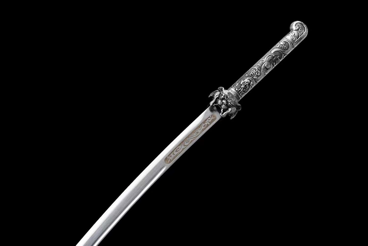 Hand Forged Dragon King Dao Sword - Hand-Forged High carbon Steel Blade, Zinc Alloy Dragon Fittings
