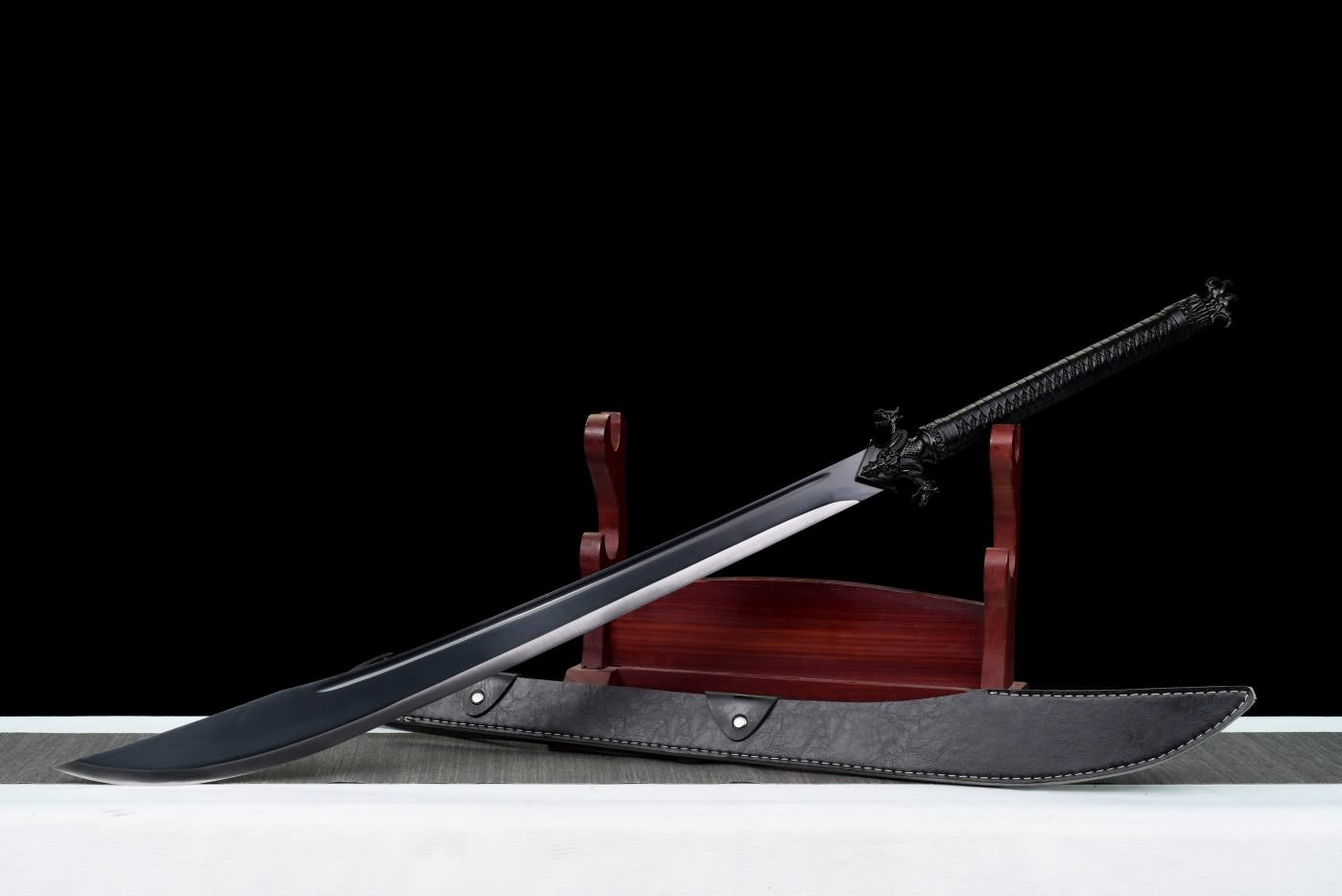 Machete Swords Real High Carbon Steel Blade,Leather Scabbard,LOONGSWORD