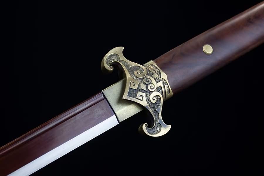 Tang dao swords real Damascus Steel red Blades,Brass Fittings,chinese sword
