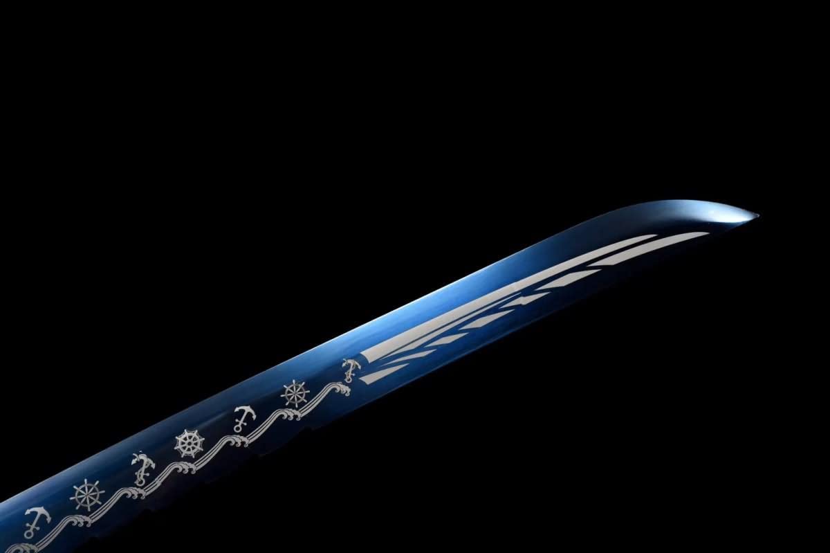 Hand Forged Wolf Machete,Camping Knife,Forged 1060 Carbon Steel Blue Blade