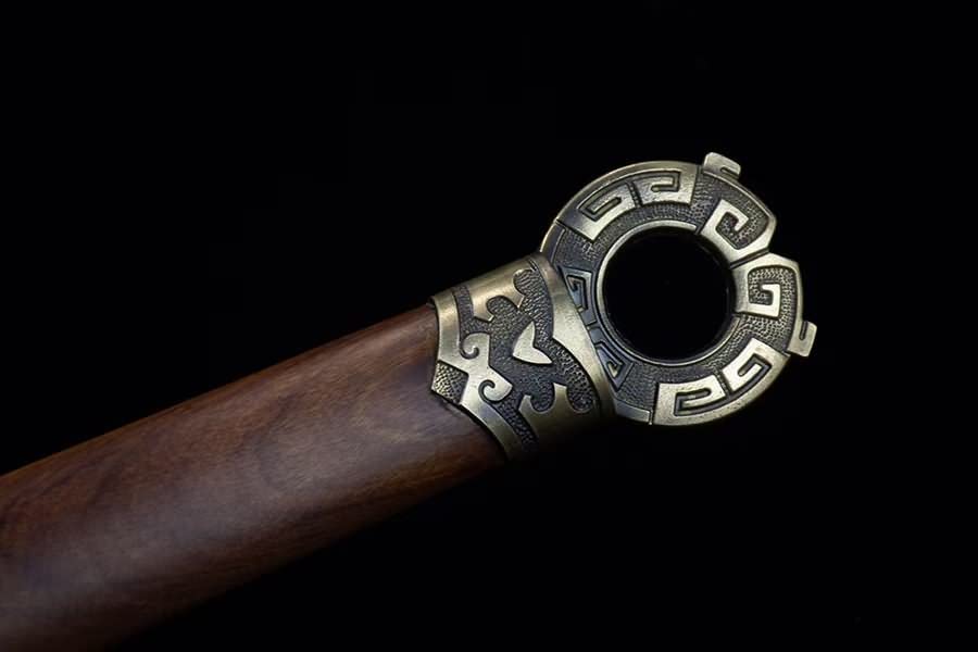 Tang dao swords real Damascus Steel red Blades,Brass Fittings,chinese sword