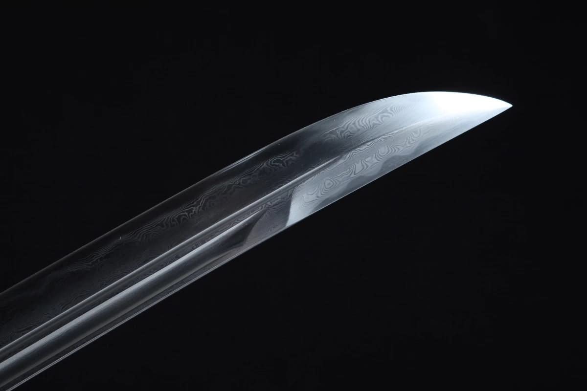 Hand Forged Chinese Sword,Dragon Dao,Battle Ready(Forged Damascus Steel Blade,Skin Scabbard,Brass Fittings) Full Tang