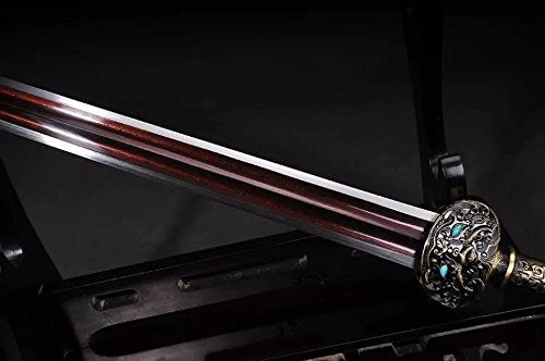 Fengyun jian sword/Damascus steel red blade/Alloy handle - Chinese sword shop