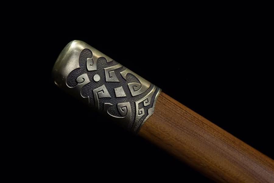 Tang dao swords real Damascus Steel red Blades,Brass Fittings,chinese sword