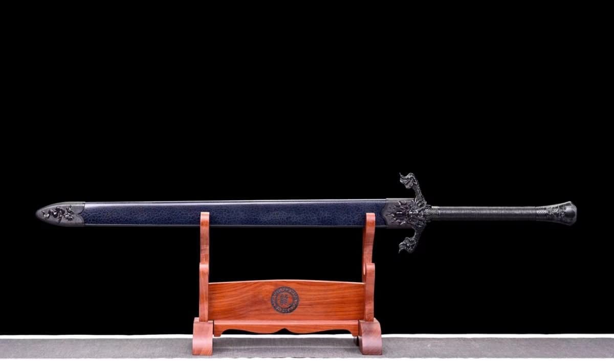 Flying Dragon Jian,Forged Spring Steel Blue Blades,Solid Wood Scabbard,LOONGSWORD