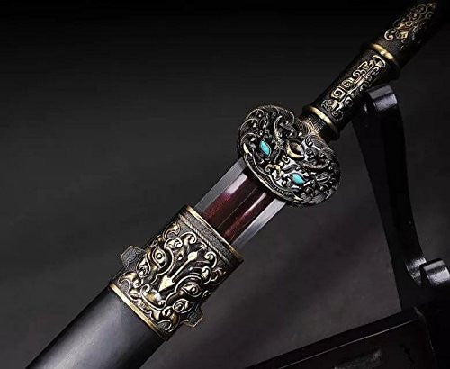 Fengyun jian sword/Damascus steel red blade/Alloy handle - Chinese sword shop