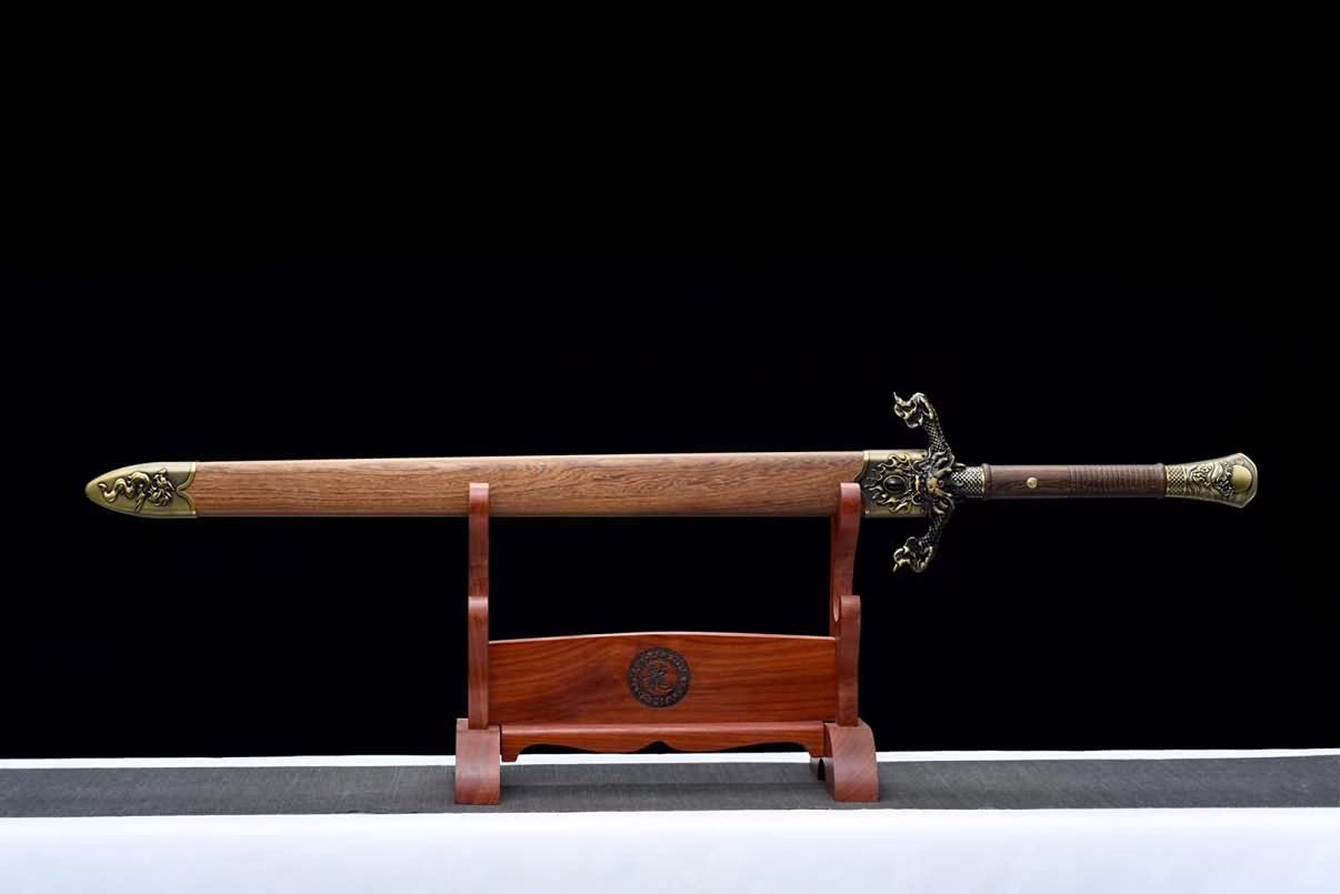 Flying Dragon Sword,Forged Damascus Blades,Rosewood Scabbard,chinese sword