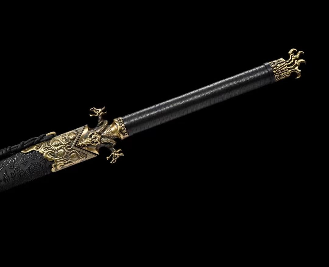 Dragon dao Sword Real,High Carbon Steel Black Blade,Alloy Fittings,LOONGSWORD