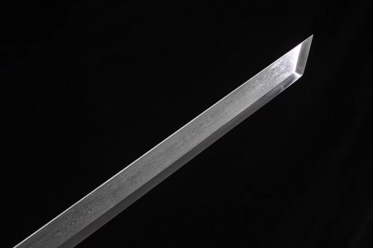 Traditional Chinese Tang Dao Sword-Hand Forged Damascus Steel Blade,Brass Scabbard