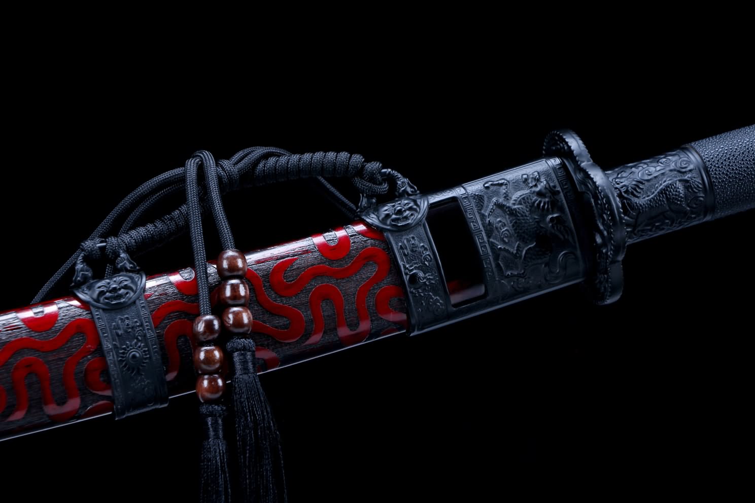Kangxi Treasure Sword - Premium High Carbon Steel Blade with Woodcarved Scabbard