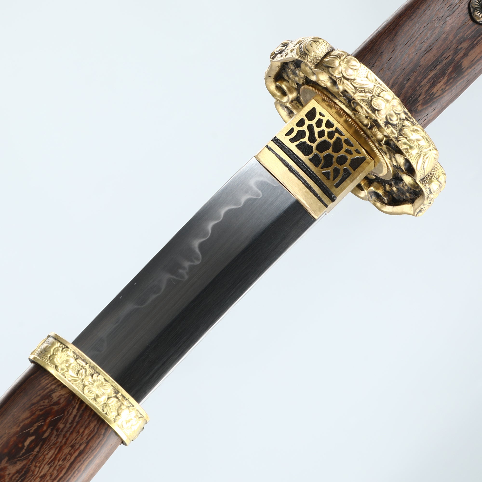 Handmade Katana 1095 Carbon Steel Samurai Japanese Real Sword Chicken Wing Wooden Sheath Knife Full Tang Sharp