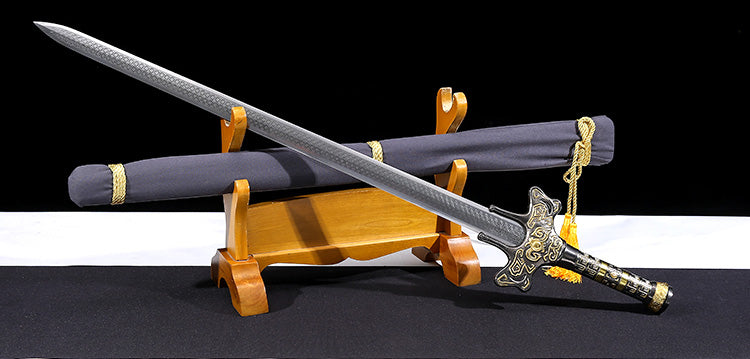 Hand Forged Chinese Qin's Moon Gai Nie Yuanhong Sword (1060 Carbon Steel)