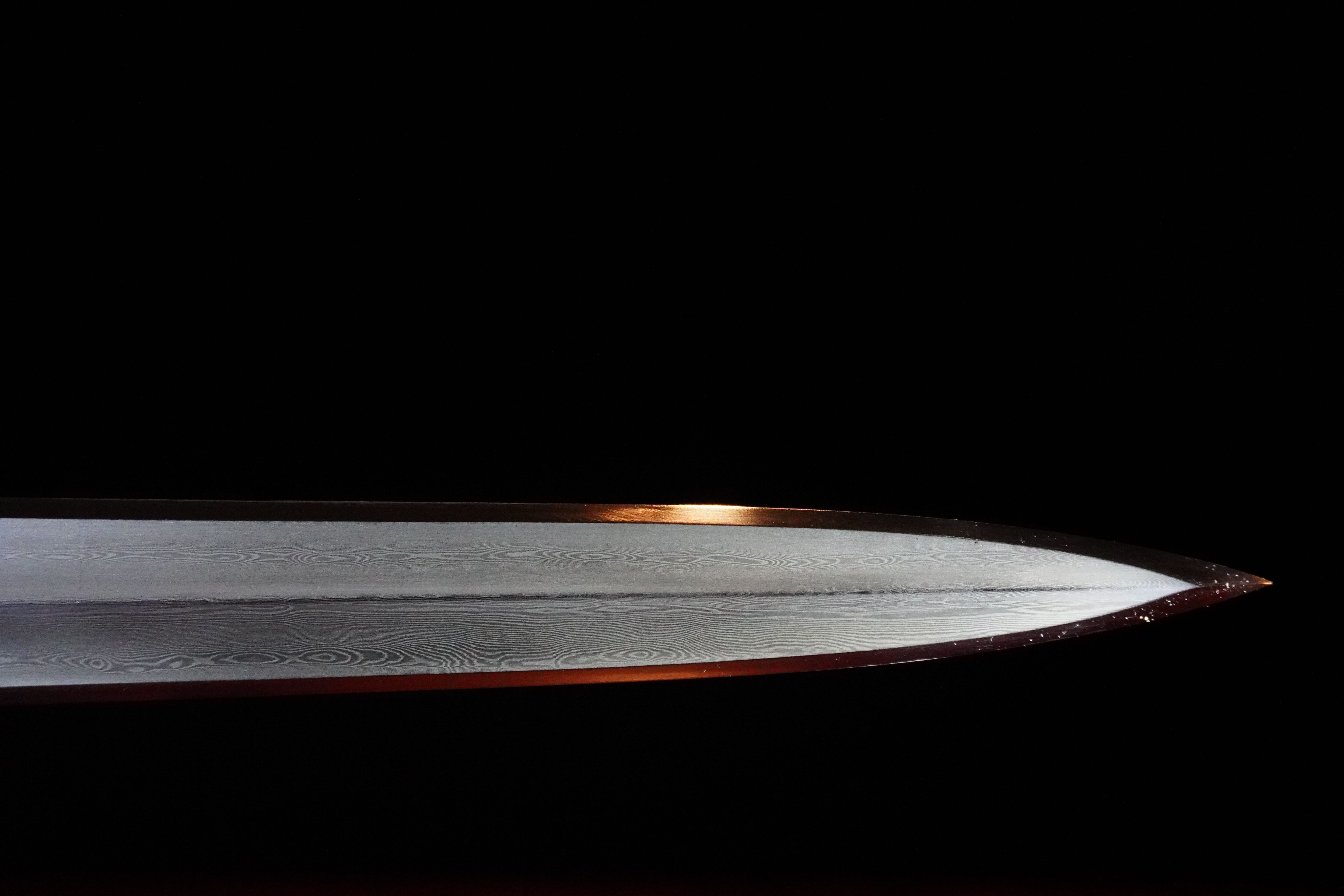 Hand Forged shortsword Tang sword(Damascus steel)