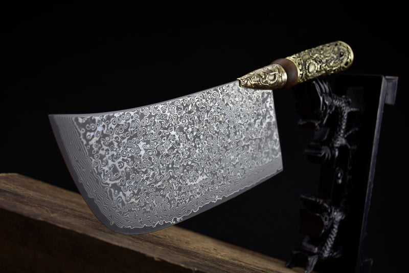 Chinese Cleaver Crouching Tiger Chef Kitchen Knives Home Cooking Slicing Tools(Damascus steel)