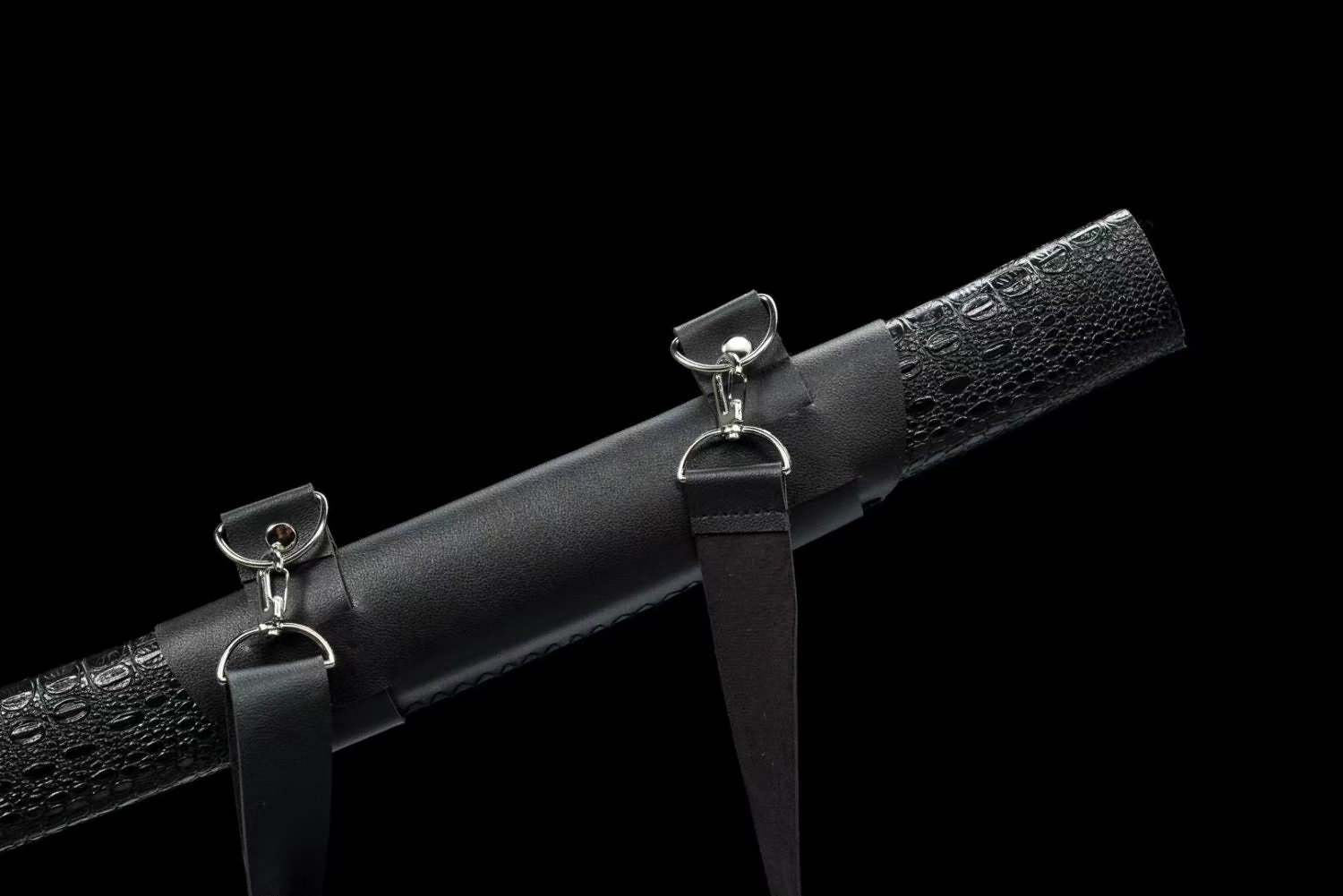 LOONGSWORD,Handcrafted Wolf-Head Broadsword with High Carbon Steel Blade-Forged Patterned Edge and Alloy Fittings