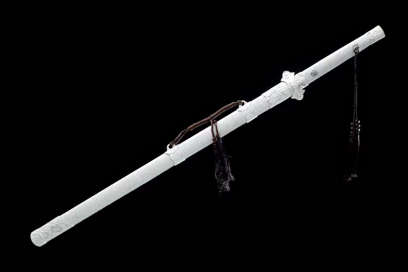Tang jian Swords Real Damascus Steel Blade,Alloy Fittings,Silver Appearance,LOONGSWORD
