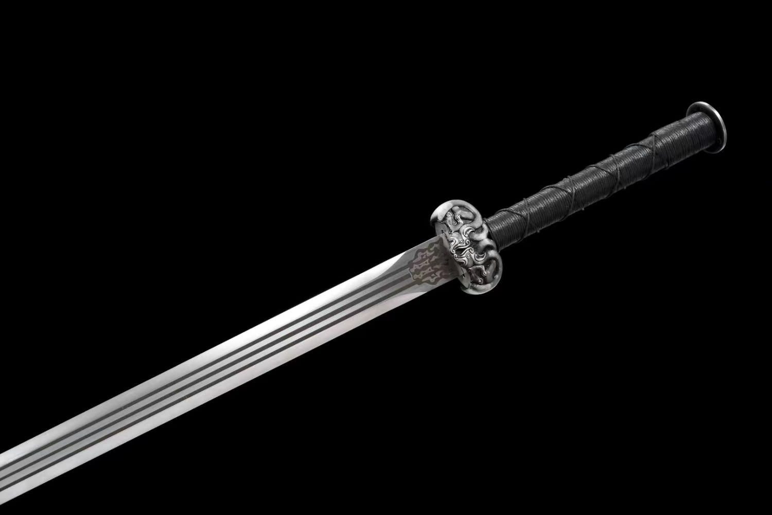 Han Sword - High Carbon Steel Blade, Silver Gray Scabbard - Martial Arts Weapon