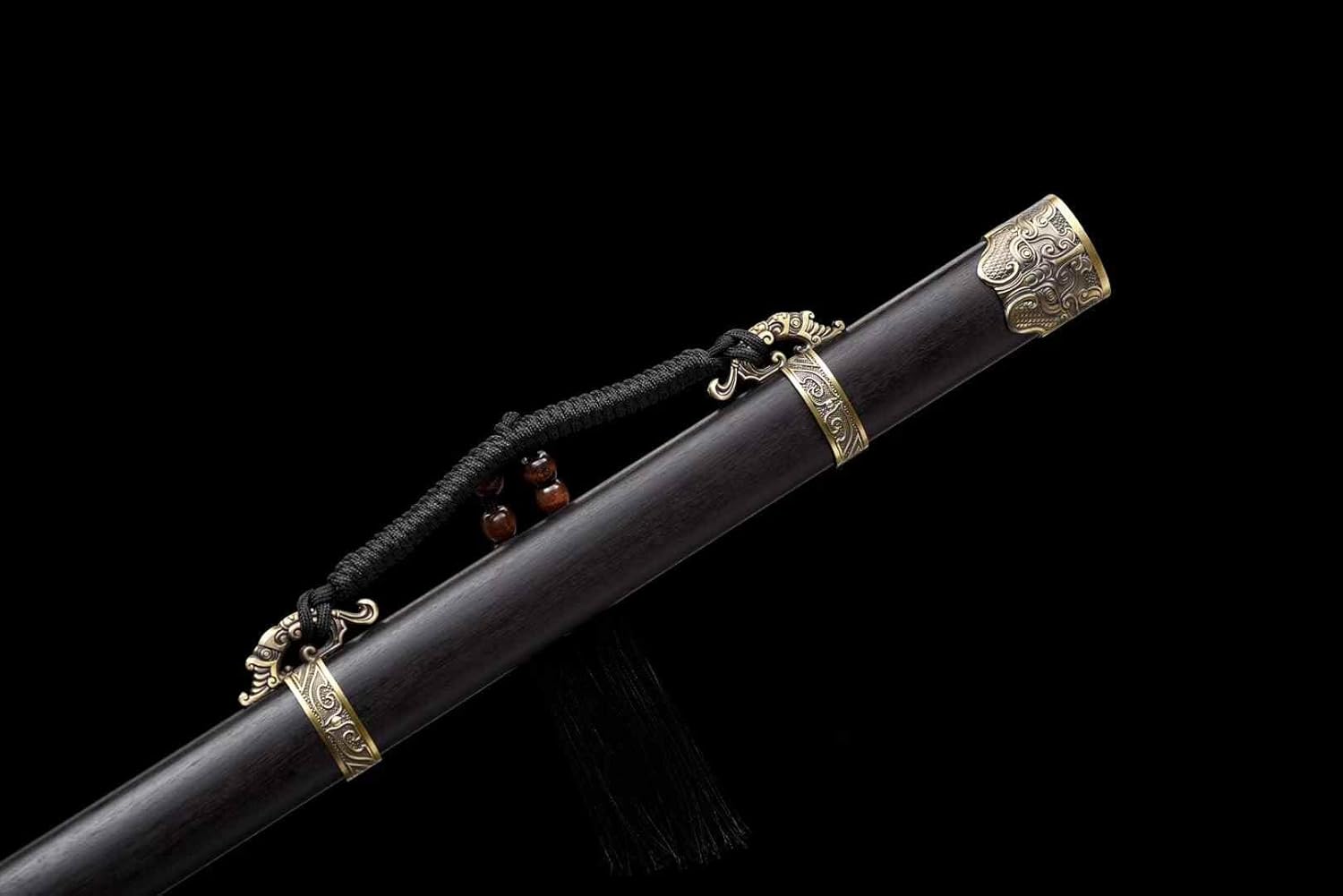 Hand Forged Ring-Handled Han Sword – High Carbon Steel Blade（1045 Carbon Steel）