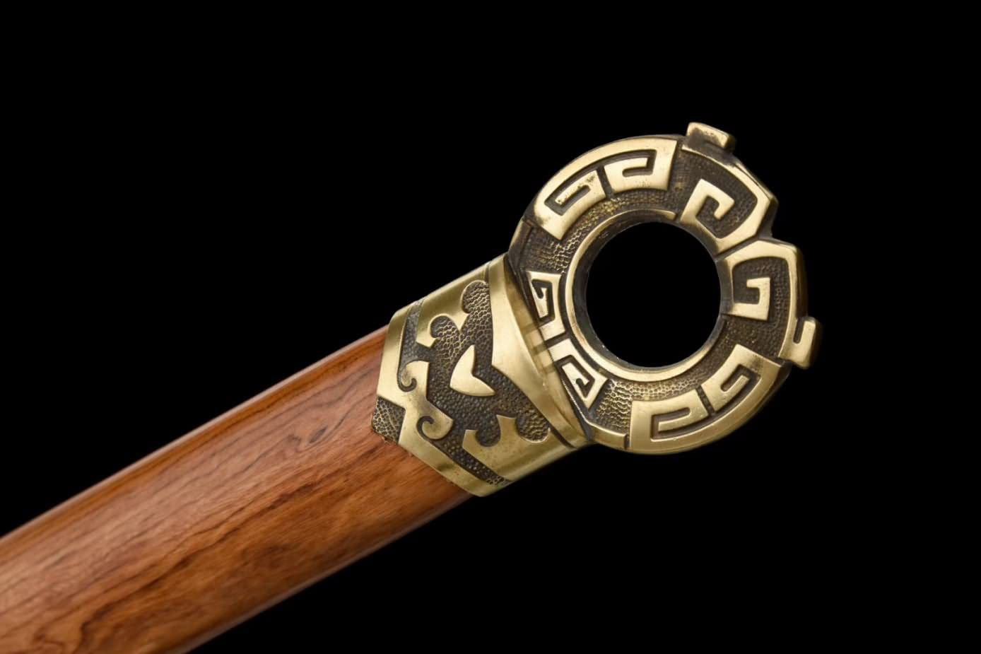 Tang dao,Damascus Steel Blades,Brass Fittings,Rosewood Scabbard,chinese sword