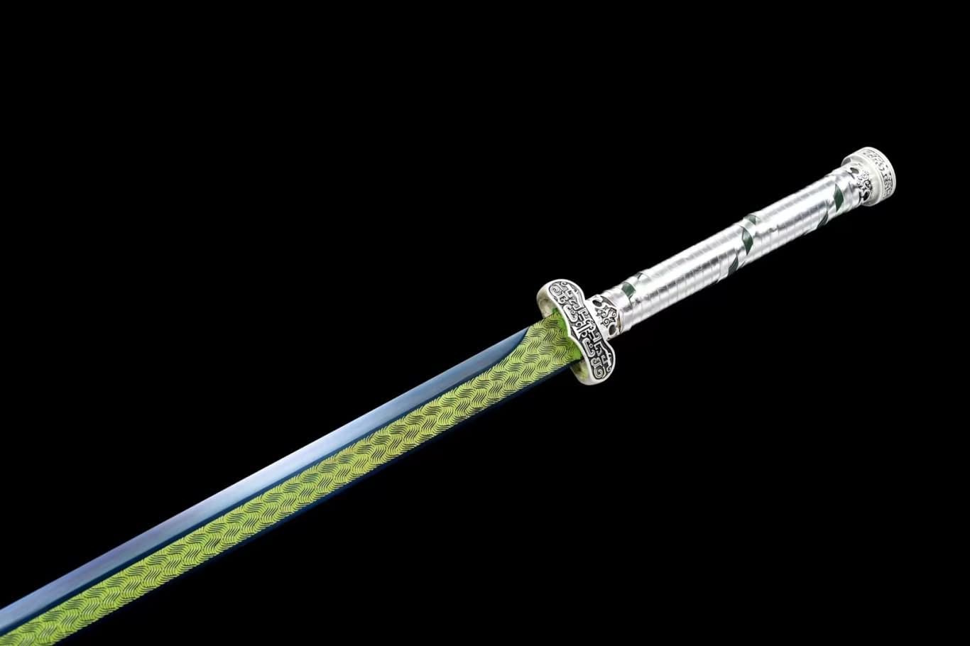 Hand Forged Black Gold Dao sword 1060 Carbon Steel Etch Blade,Alloy Fittings