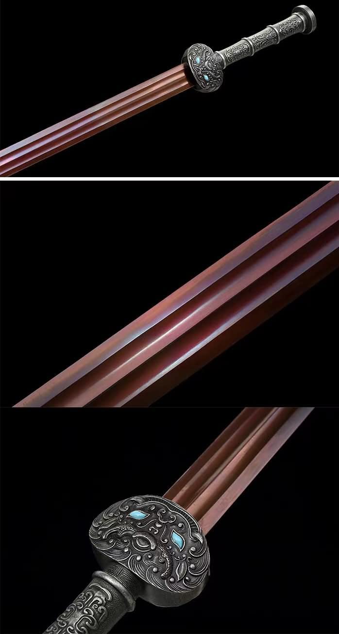 fengyun jian,Forged High Carbon Steel Blades,Black Wood Scabbard,Alloy Fittings,chinese sword