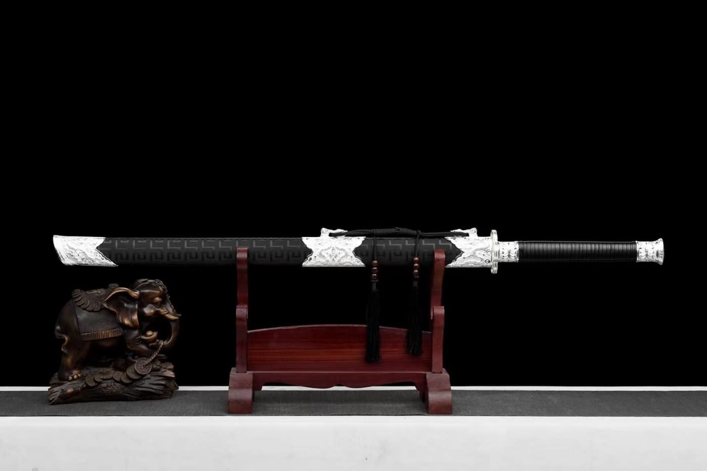Saber swords Real High Carbon Steel Blade,Alloy Fittings,Solid Wood Scabbard,chinese sword