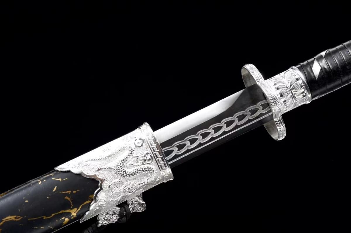Hand Forged Dragon Saber,Forged 1060 Carbon Steel Etch Blades