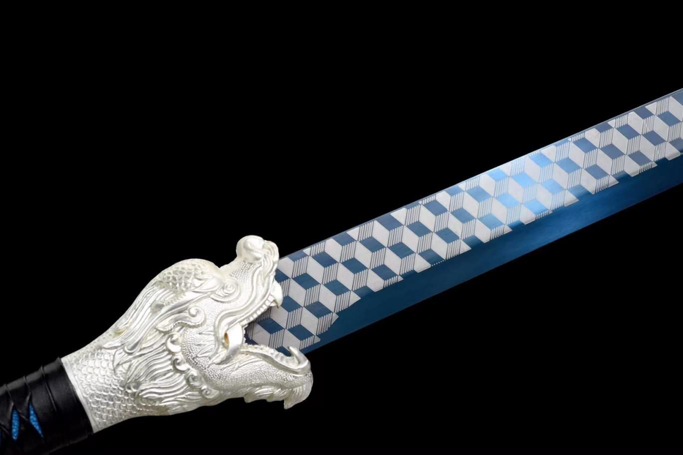 LOONGSWORD,Loong Tang dao,Hand Forged high Carbon Steel Etched Blades