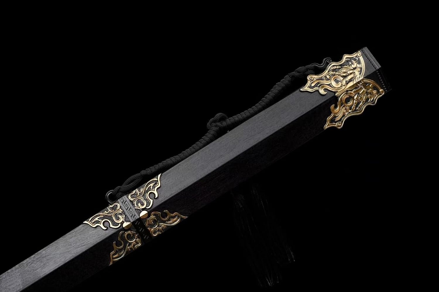 Hand Forged Chinese Yitian Jian Sword Damascus Steel Blade, Blackwood Scabbard（Damascus Steel）