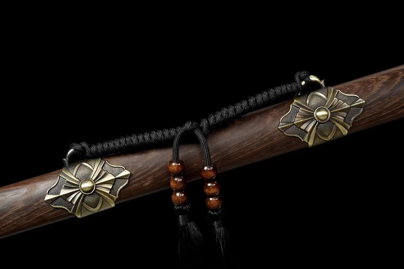 LOONGSWORD,Tang dao High Carbon Steel Blade,Alloy Fittings,Rosewood Scabbard