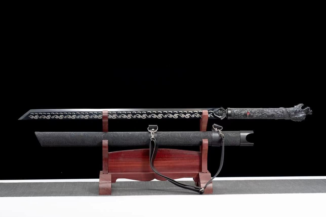 Hand Forged Dragon Saber,Forged 1060 Carbon Steel Blade,Alloy Fittings