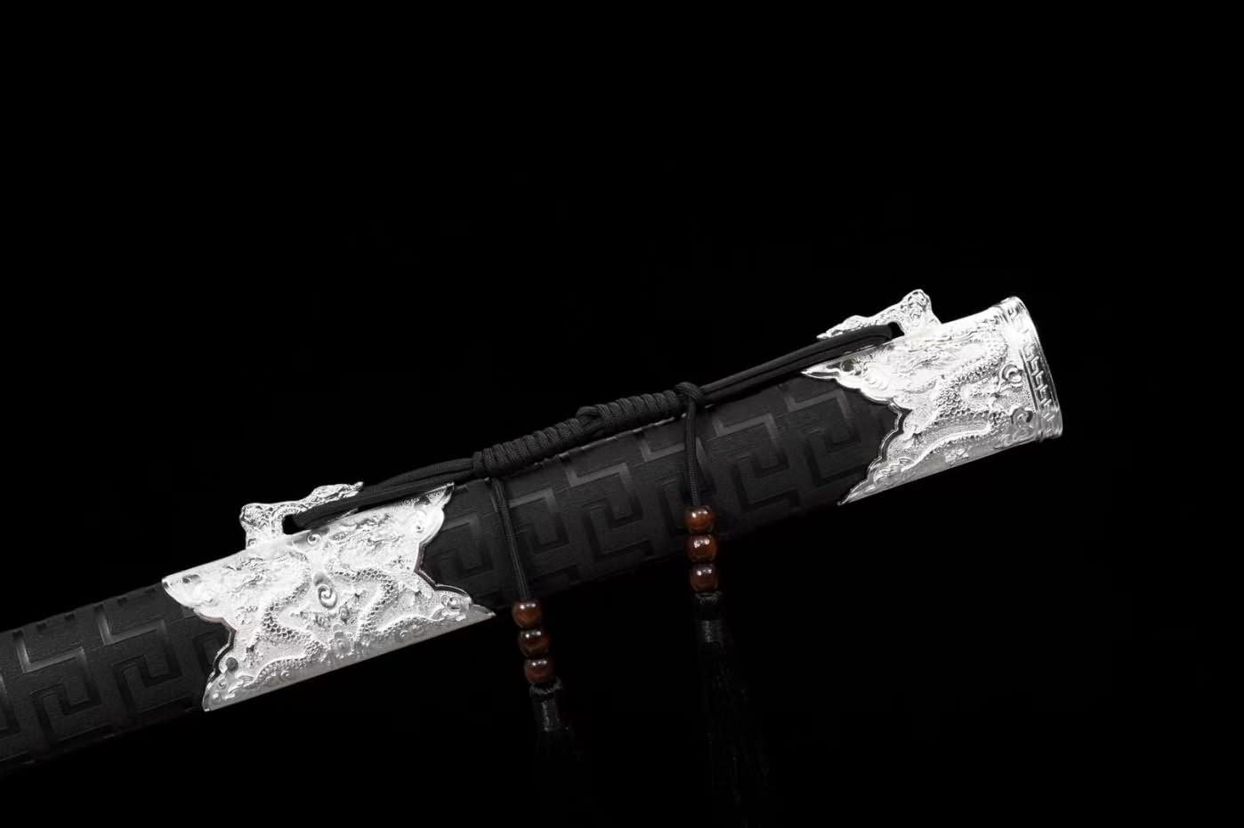 Saber swords Real High Carbon Steel Blade,Alloy Fittings,Solid Wood Scabbard,chinese sword