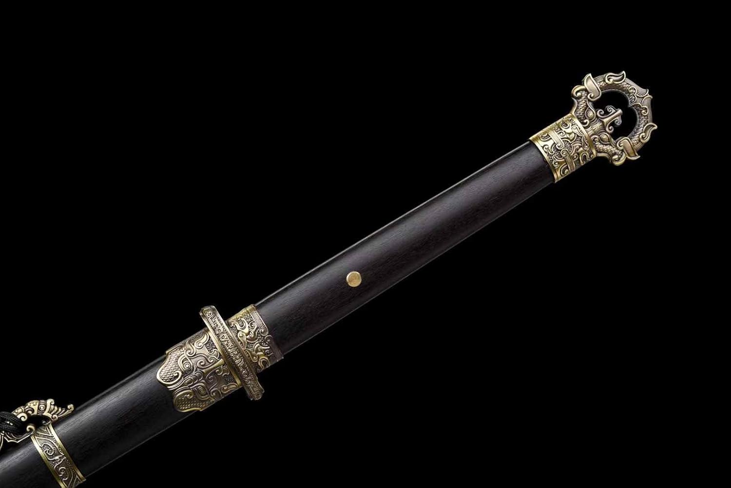 Hand Forged Ring-Handled Han Sword – High Carbon Steel Blade（1045 Carbon Steel）