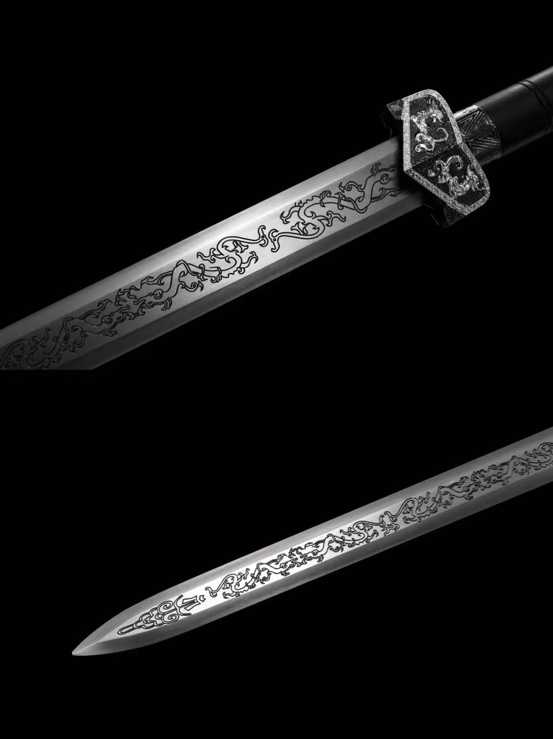 Han jian Swords Real High Carbon Steel Hexahedron Blade,Alloy Fittings,chinese swords