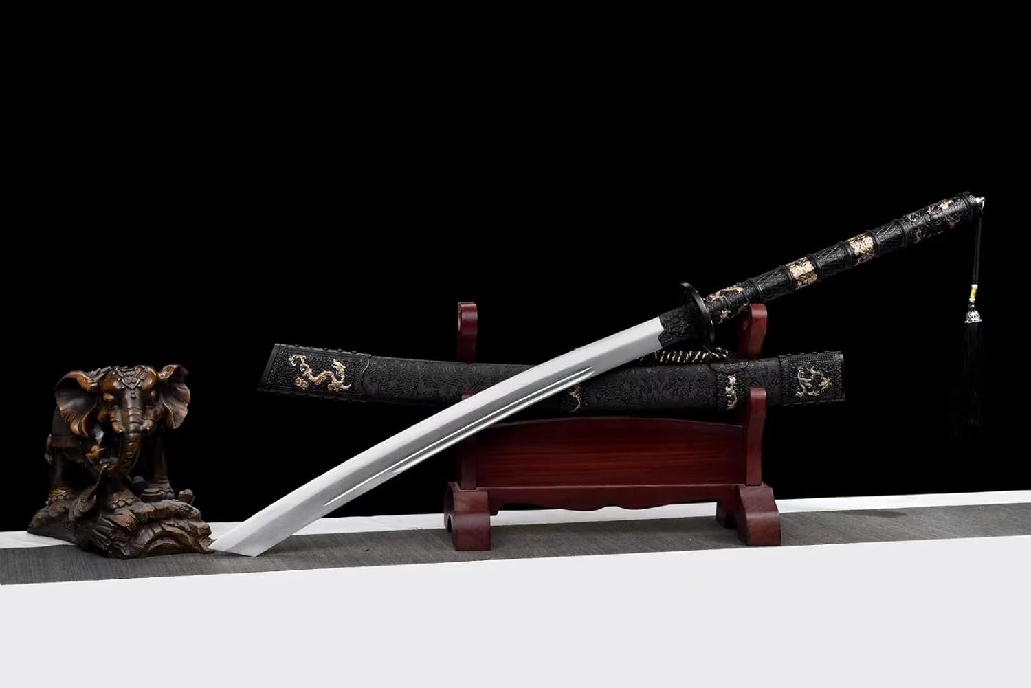 Hand Forged Kangxi Sword ¨C Hand-Forged 1060 Carbon Steel Blade,Alloy Handle with Gold Detailing