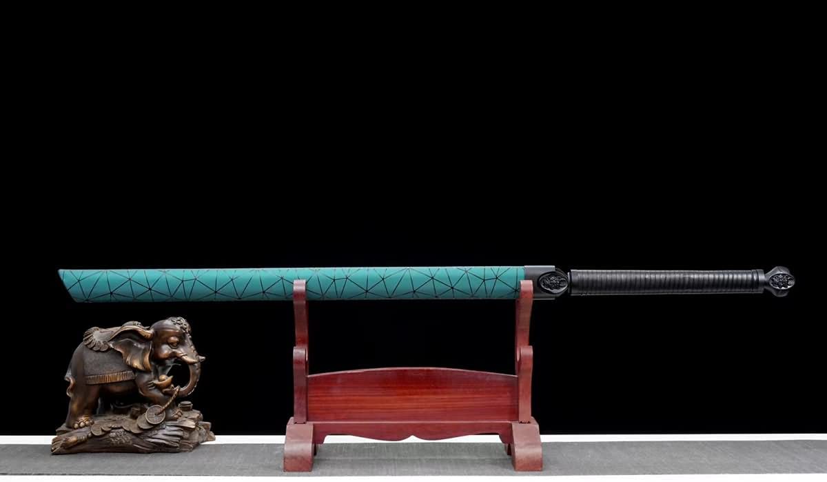 Hand Forged Tang Sword Real(High carbon Steel Blue Blade,Alloy Fittings) Full Tang