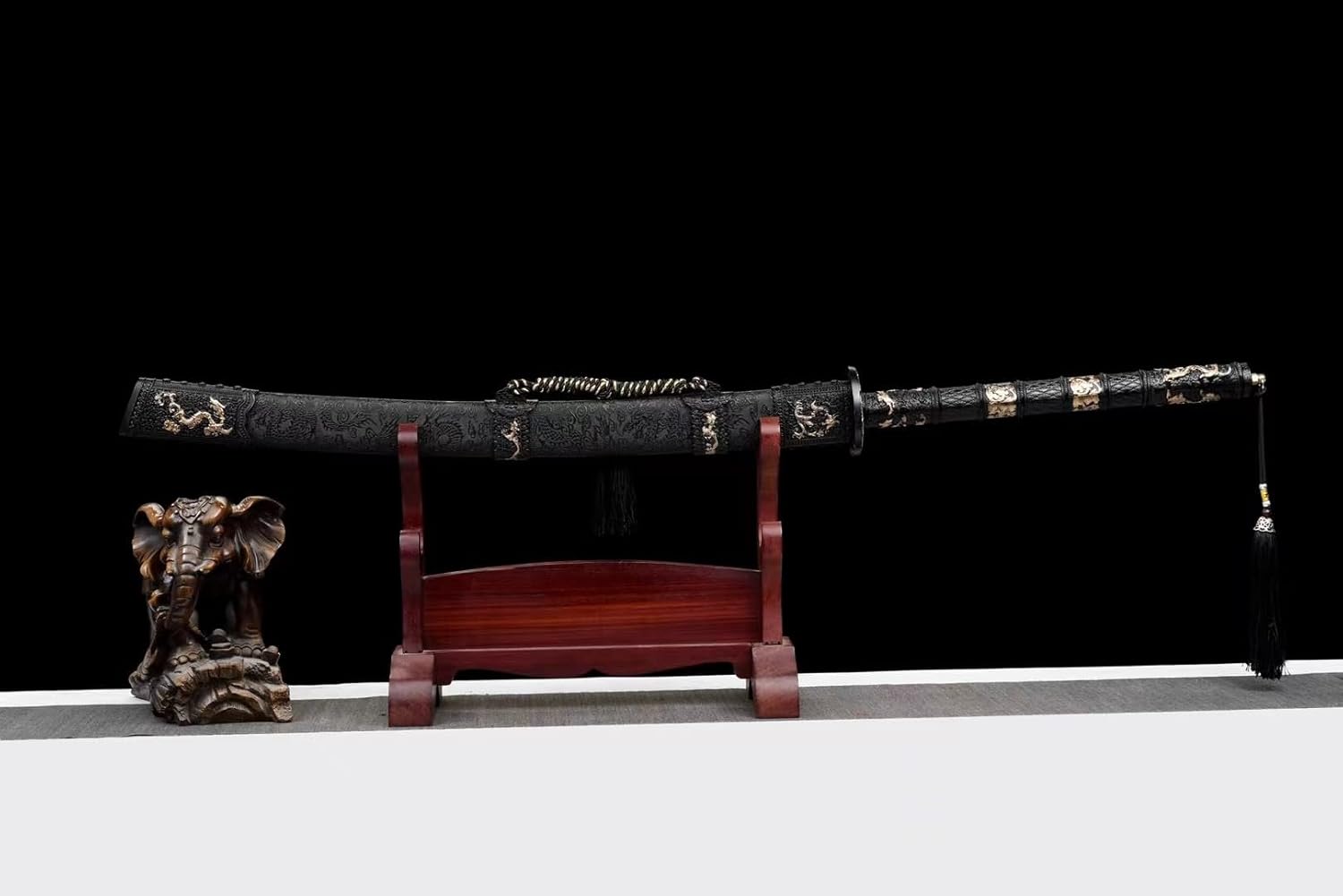 Hand Forged Kangxi Sword ¨C Hand-Forged 1060 Carbon Steel Blade,Alloy Handle with Gold Detailing