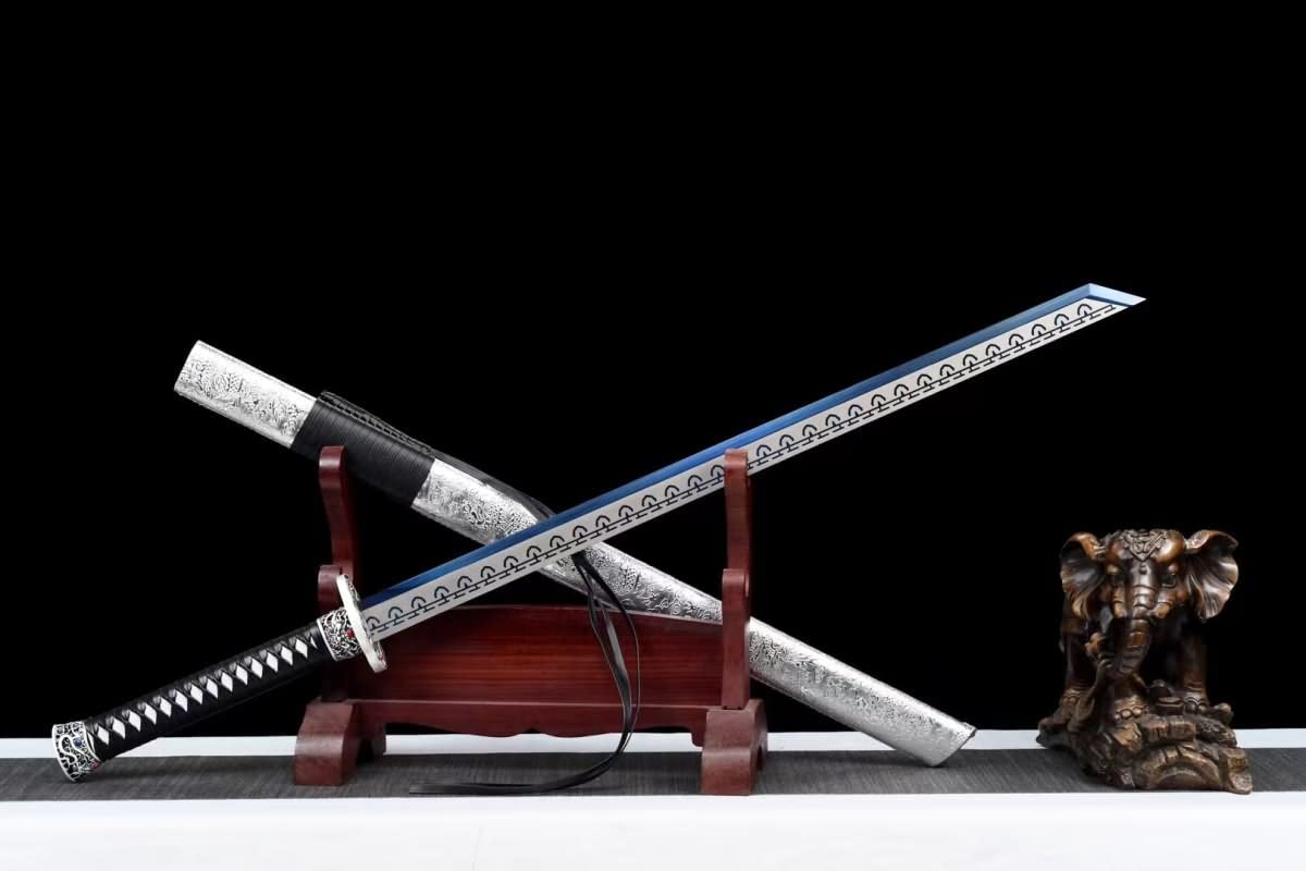 Hand Forged Tang dao Real,Forged 1060 Carbon Steel Etch Blades
