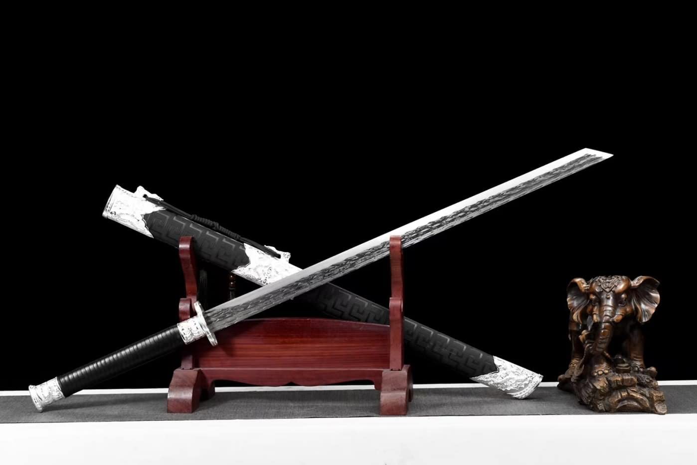 Saber swords Real High Carbon Steel Blade,Alloy Fittings,Solid Wood Scabbard,chinese sword