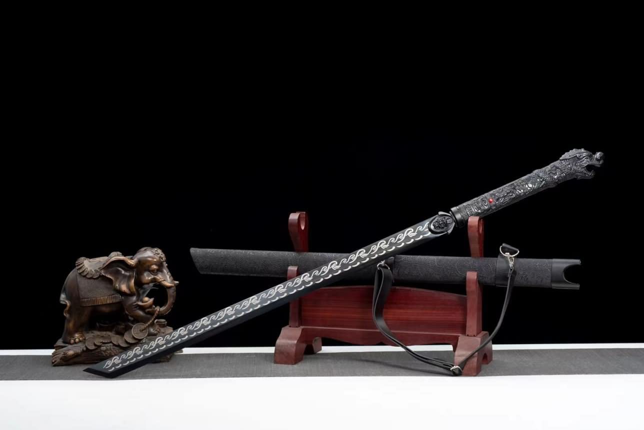 Hand Forged Dragon Saber,Forged 1060 Carbon Steel Blade,Alloy Fittings