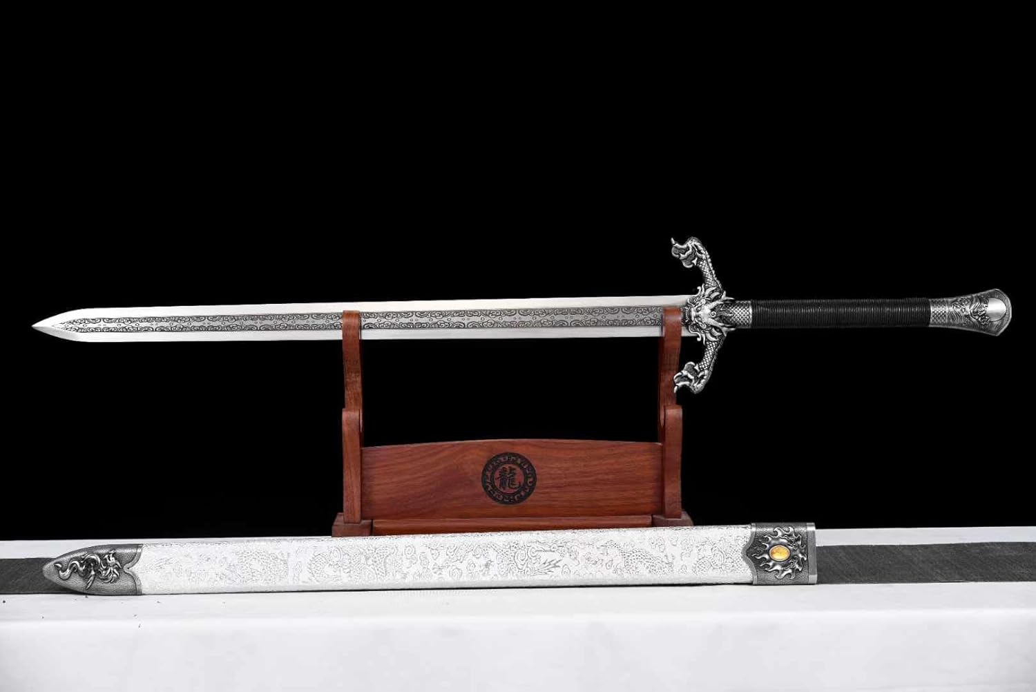 Hand Forged Flying Dragon Battle Sword ¨C Hand Forged 9260 Steel Blade, Double-Edged