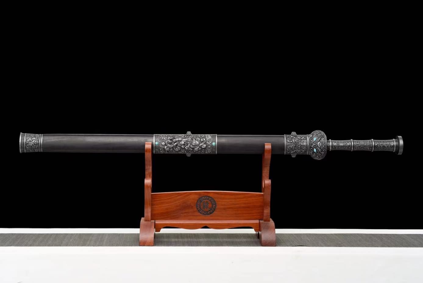 fengyun jian,Forged High Carbon Steel Blades,Black Wood Scabbard,Alloy Fittings,chinese sword